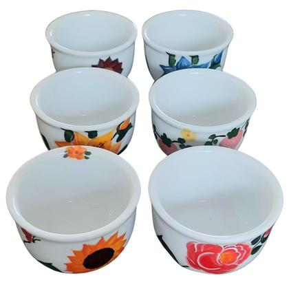 Imagem de Jogo 6 Cumbucas Tigelas Bolws 200ml Porcelana Decorada(2)