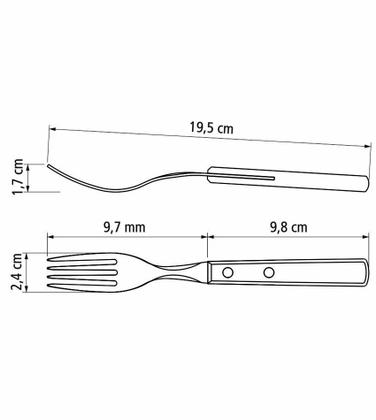 Imagem de Jogo 6 Garfos De Mesa Polywood Aço Inox Tramontina Com Cabo De Madeira Vermelho