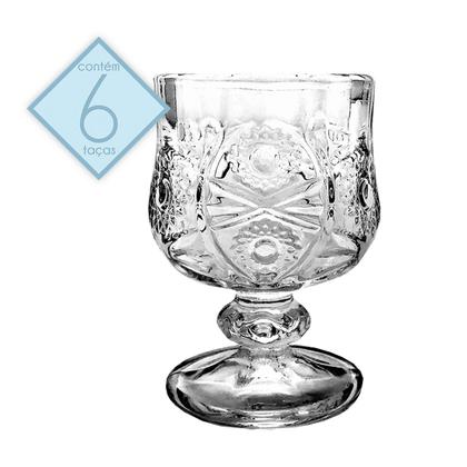 Imagem de Jogo 6 Mini Taças de Vidro Decoradas para Licor Água Sucos Bebidas Drinks Presente Decoração Festas Tacinhas Aperitivos Dose 40ml