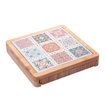 Imagem de Jogo 6 Peças Queijo De Bambu Com Tábua Ladrilho - Wolff