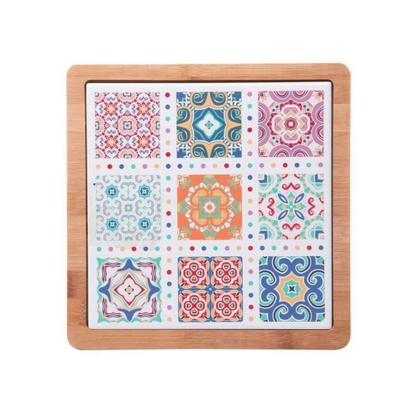 Imagem de Jogo 6 Peças Queijo De Bambu Com Tábua Ladrilho - Wolff