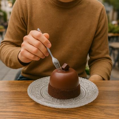 Imagem de Jogo 6 Prato De Vidro Angel para Sobremesas Bolo Festas 14cm