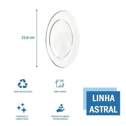 Imagem de Jogo 6 Pratos 22cm Redondos Raso Temperado Astral Duralex