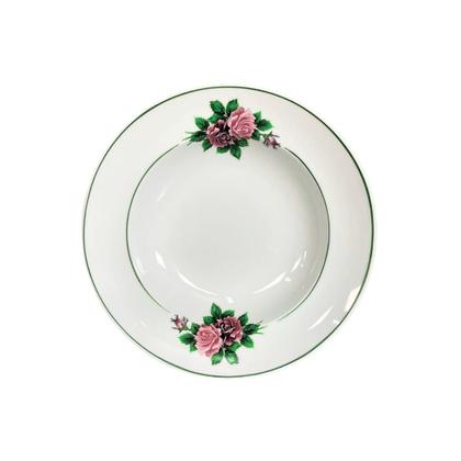 Imagem de Jogo 6 Pratos Fundos De Porcelana Decorados C/ Filete