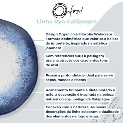 Imagem de Jogo 6 Pratos Fundos Ryo Galapagos 22,5cm Porcelana Oxford