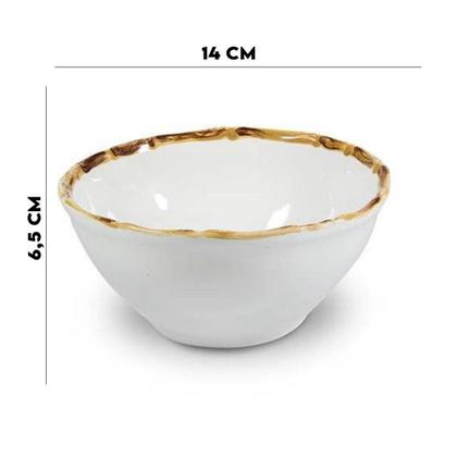 Imagem de Jogo 6 Pratos Raso+6 Sobremesa+6 Bowls Bambu 1ª Linha Scalla