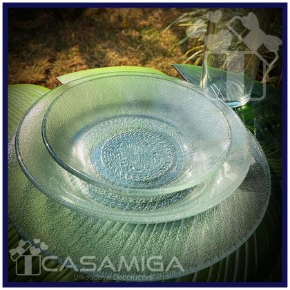 Imagem de Jogo 6 Pratos Raso Vidro Transparente Acquamarine 22,4cm