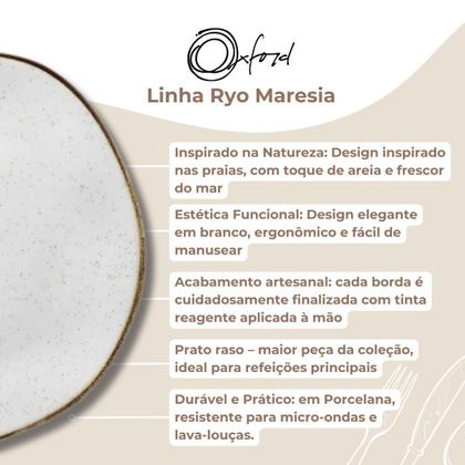Imagem de Jogo 6 Pratos Rasos 27,5cm Ryo Maresia Porcelana Oxford