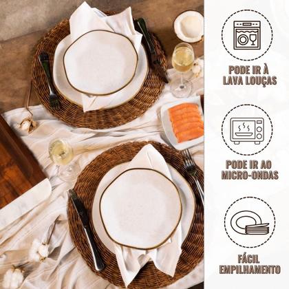 Imagem de Jogo 6 Pratos Rasos 27,5cm Ryo Maresia Porcelana Oxford