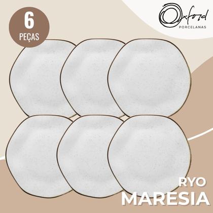 Imagem de Jogo 6 Pratos Rasos 27,5cm Ryo Maresia Porcelana Oxford