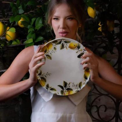 Imagem de Jogo 6 Pratos Rasos Bio Limonata 27,5cm Cerâmica Porto Brasil Mesa Jantar