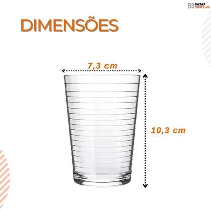 Imagem de Jogo 6 Pratos Rasos Diamante + 6 Copos Ginga 265ml Conjunto