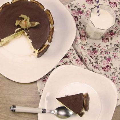 Imagem de Jogo 6 Pratos Rasos Sobremesa Quadrado Opaline Vidro Branco 22 cm