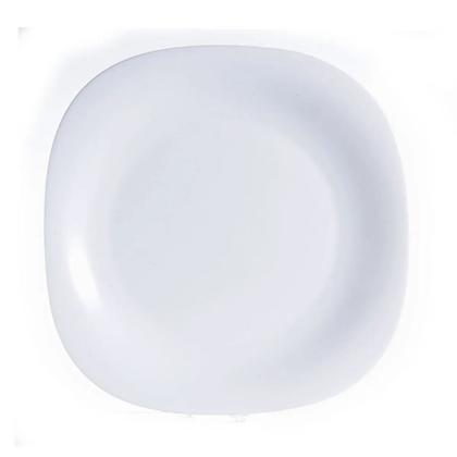 Imagem de Jogo 6 Pratos Rasos Sobremesa Quadrado Opaline Vidro Branco 22 cm