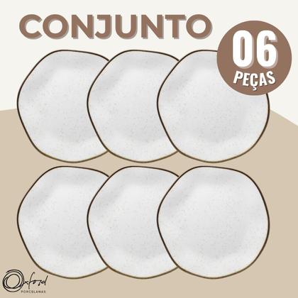 Imagem de Jogo 6 Pratos Sobremesa 21,5cm Maresia Porcelana Oxford