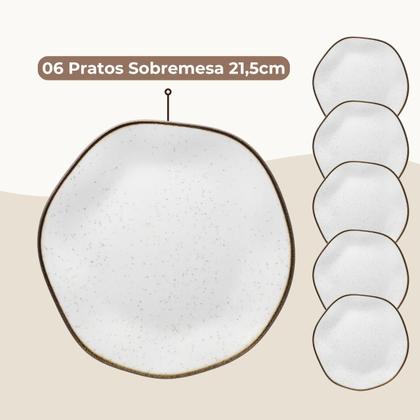 Imagem de Jogo 6 Pratos Sobremesa 21,5cm Maresia Porcelana Oxford