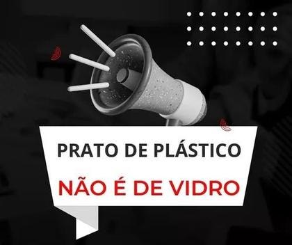 Imagem de Jogo 6 Pratos Sobremesa Festa Decorado Plástico 20cm