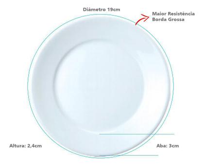 Imagem de Jogo 6 Pratos Sobremesa Porcelana Branca Schmidt Convencional