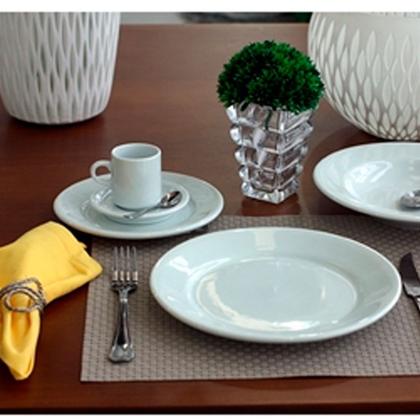 Imagem de Jogo 6 Pratos Sobremesa Porcelana Branca Schmidt Convencional