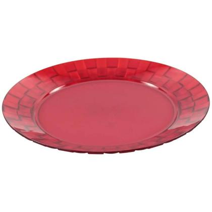 Imagem de Jogo 6 Pratos Vermelhos Grandes 26cm Crippa Servir Mesa Posta Porções Aperitivos