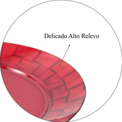 Imagem de Jogo 6 Pratos Vermelhos Grandes 26cm Crippa Servir Mesa Posta Porções Aperitivos