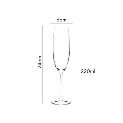 Imagem de Jogo 6 taça champanhe cristal ambar  220ml bohemia