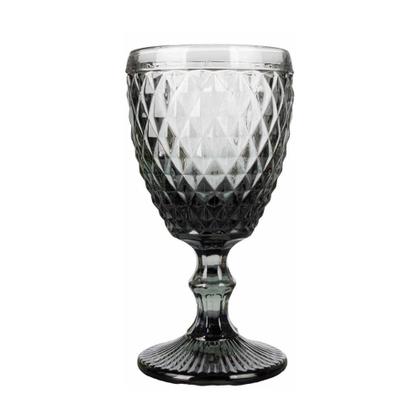 Imagem de Jogo 6 Taça de Vidro Bico de Abacaxi Cinza 340 ml Agata Em Casa Tem