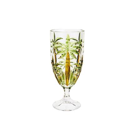 Imagem de Jogo 6 taças 450ml para água ou suco de cristal Palm Tree Sprayed Wolff - 21127