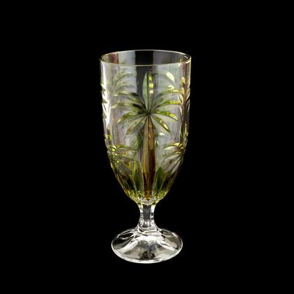 Imagem de Jogo 6 taças 450ml para água ou suco de cristal Palm Tree Sprayed Wolff - 21127