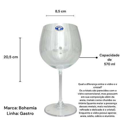 Imagem de Jogo 6 Taças Cristal Gin e Drinks 570ml Bohemia Linha Gastro