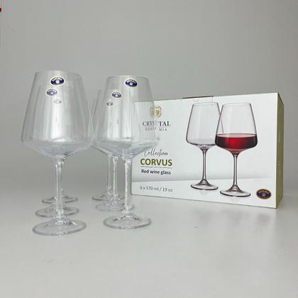 Imagem de Jogo 6 Taças Cristal Vinho Tinto 570ml Bohemia Linha Corvus