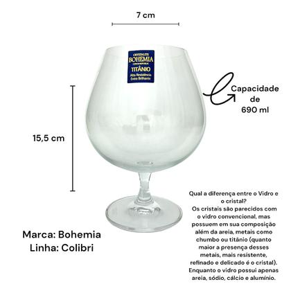 Imagem de Jogo 6 Taças de Conhaque Drink Cristal Bohemia Colibri 690ml