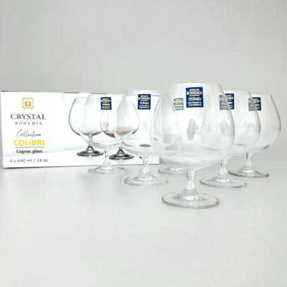 Imagem de Jogo 6 Taças de Conhaque Drink Cristal Bohemia Colibri 690ml