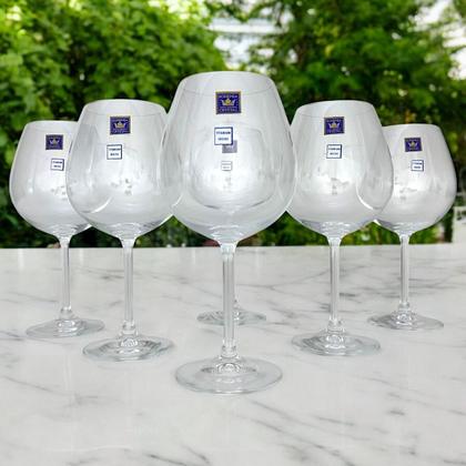 Imagem de Jogo 6 Taças de Cristal Bohemia para Vinho Tinto 650ml