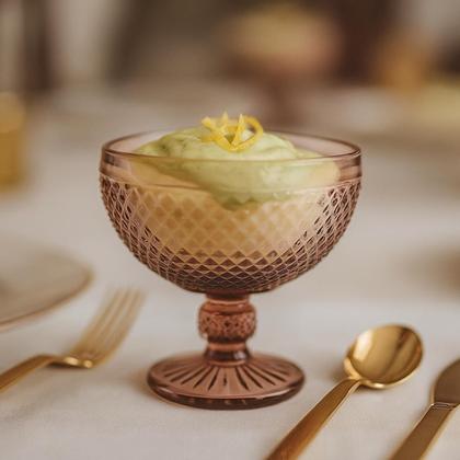 Imagem de Jogo 6 Taças de Sobremesa Vidro Roxa Marsala Bico Jaca 312ml