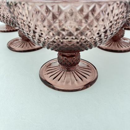 Imagem de Jogo 6 Taças de Sobremesa Vidro Roxa Marsala Bico Jaca 312ml