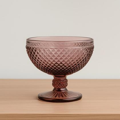 Imagem de Jogo 6 Taças de Sobremesa Vidro Roxa Marsala Bico Jaca 312ml