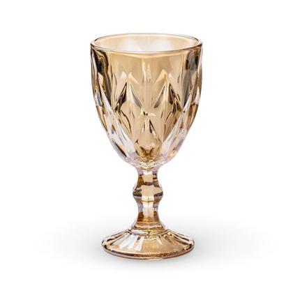 Imagem de Jogo 6 Taças De Vidro 325Ml Diamond Cor Dourado Âmbar