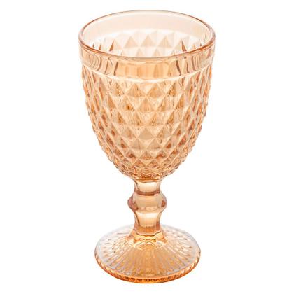 Imagem de Jogo  6 Taças de Vidro Bico Abacaxi Cor Âmbar Metalizado para Água Vinho Lyor 325ml