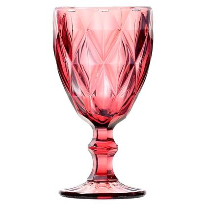 Imagem de Jogo 6 Taças de Vidro Diamond Diamante Rosa Lilás 300ml Água Class Home