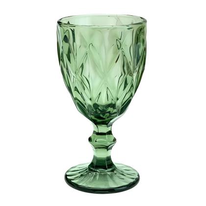Imagem de Jogo 6 Taças de Vidro Diamond Diamante Verde 300ml Água Class Home