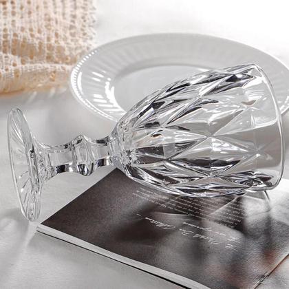 Imagem de Jogo 6 Taças de Vidro Diamond Luxo 260ml Transparente Vidro Grosso Elegante Resistente para Água Suco Drinks Sobremesa Decoração