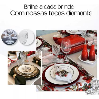 Imagem de Jogo 6 Taças de Vidro Diamond Luxo 260ml Transparente Vidro Grosso Elegante Resistente para Água Suco Drinks Sobremesa Decoração