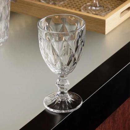 Imagem de Jogo 6 Taças de Vidro Diamond Luxo 260ml Transparente Vidro Grosso Elegante Resistente para Água Suco Drinks Sobremesa Decoração