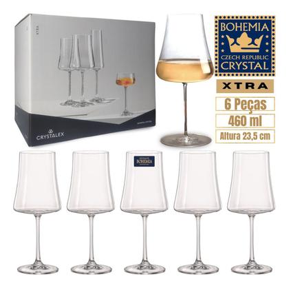 Imagem de Jogo 6 Taças de Vinho de Cristal Bohemia 460ml Tinto Rosê Branco