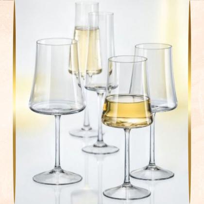 Imagem de Jogo 6 Taças de Vinho de Cristal Bohemia 460ml Tinto Rosê Branco