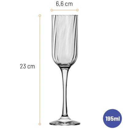 Imagem de Jogo 6 Taças Fiore 195ml Champanhe Vinhos Coquetéis Transparente Nadir