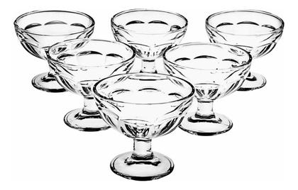 Imagem de Jogo 6 taças p/ sobremesa sorvete pudim 210ML vidro transp.