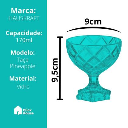 Imagem de Jogo 6 Taças Sobremesa Vidro Sorvete Pineapple Diamond 170ml
