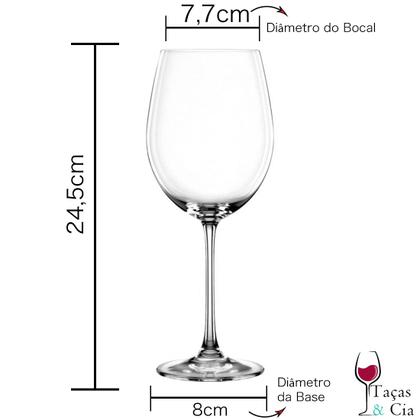 Imagem de Jogo 6 Taças Vinho Água Cristal Titânio Sophia Bohemia 590ml